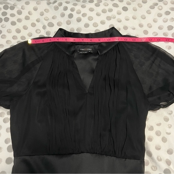 Max And Cleo Black Short Sleeve Sheer Top Geometric Bottom Cocktail Dress Size 4 - Picture 12 of 16